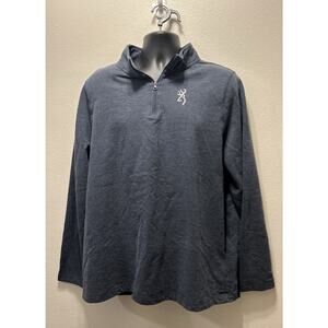 BROWNING SOFT POLY FLEECE KNIT Grey‎ 1/4 ZIP PULLOVER MEN'S SIZE XL